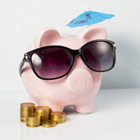 Piggy bank w/ sunglasses